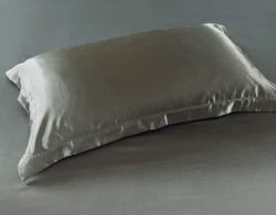 Set of 2 Luxurious Silk Satin Pillowcases - Camel, White, and Black Options - 50x75cm (Grey)