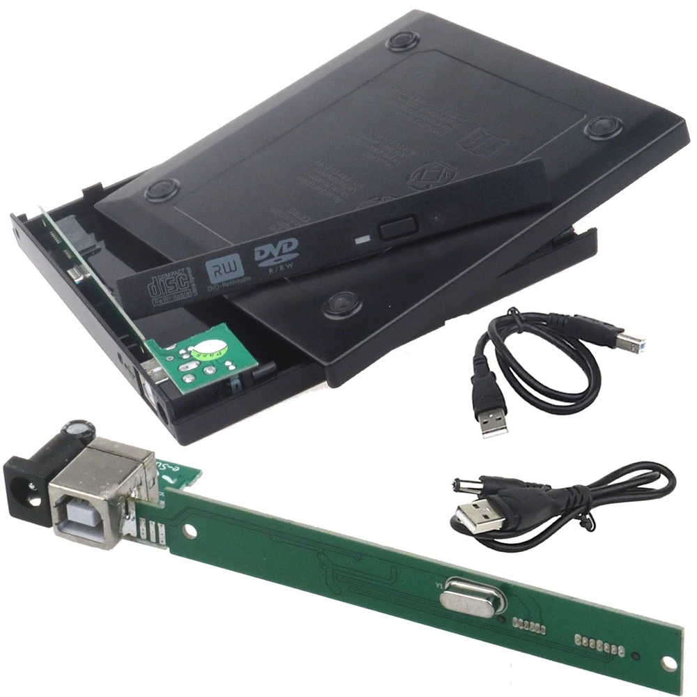  12.7mm USB 2.0 External Optical Drive Box External Case DVD CD DVD-Rom DVD RW To SATA Hard Disk Dri