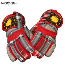 Водонепроницаемые зимние супер теплые Мультяшные детские лыжные перчатки митенки детские спортивные уличные перчатки для сноуборда и катания на лыжах h21