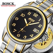Bosck automatique mécanique montre hommes tourbillon lumineux étanche montres date montre-bracelet hodinky homme horloge relogio masculino