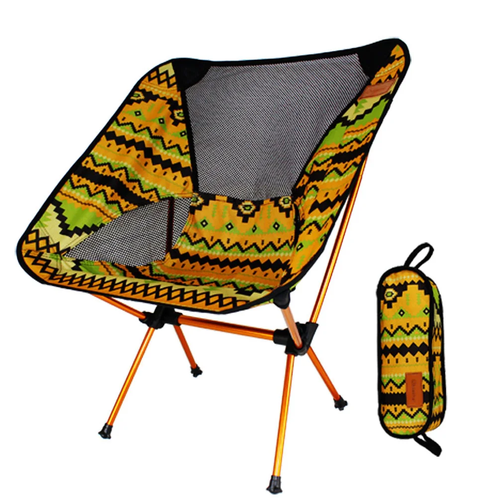 

Colorful Print Fishing Beach Travel Stool Seat Compact Picnic Portable Hiking Folding Chair BBQ Ultra Light Outdoor Camping