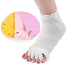 1 пара носков с пятью пальцами ортопедические разделители для пальцев ног корректор большого пальца ортопедическая вальгусная деформация коррекция осанки эктропион