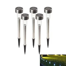 5 шт. панели солнечных батарей светодиодный Спайк точечный свет уличный прожектор сад двора путь лужайка Уличные светильники на солнечной батарее заземление Солнечный свет