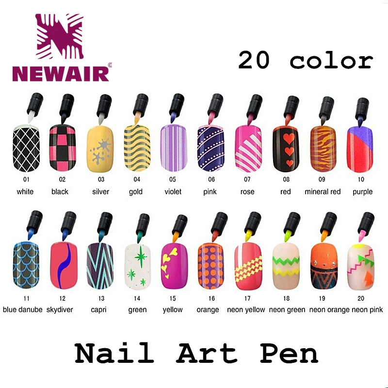 20 Colors Nail Art Pens Colorful Polish Pen Gel Polish Painting Drawing Pen Uv Gel Nail Art Diy Decorating Manicure Tools Colors Nail Art Pen Nail Art Penpolish Pens Aliexpress