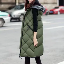 Новое поступление, женский зимний жилет, добавить осенний и зимний жилет размера плюс, длинный женский жилет большого размера, тонкий пуховый жилет, пальто