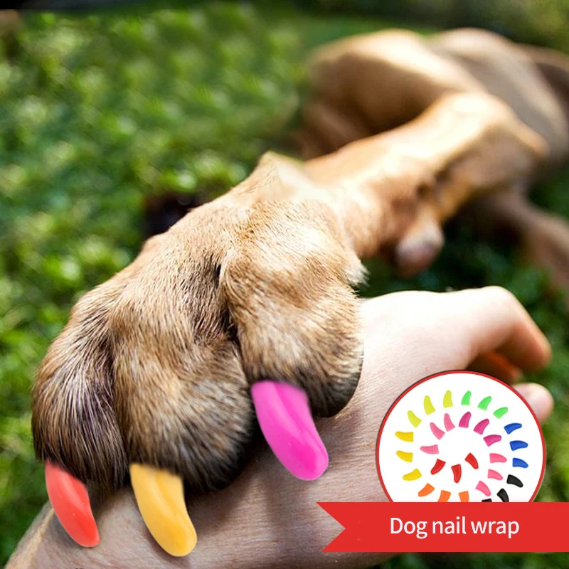 Мягкие силиконовые колпачки для ногтей для домашних животных, собак, кошек, с защитой от царапин, лапа, покрытие для ногтей, украшение для щенков, лапок, маникюрный дизайн, товары для собак, кошек, 20 шт