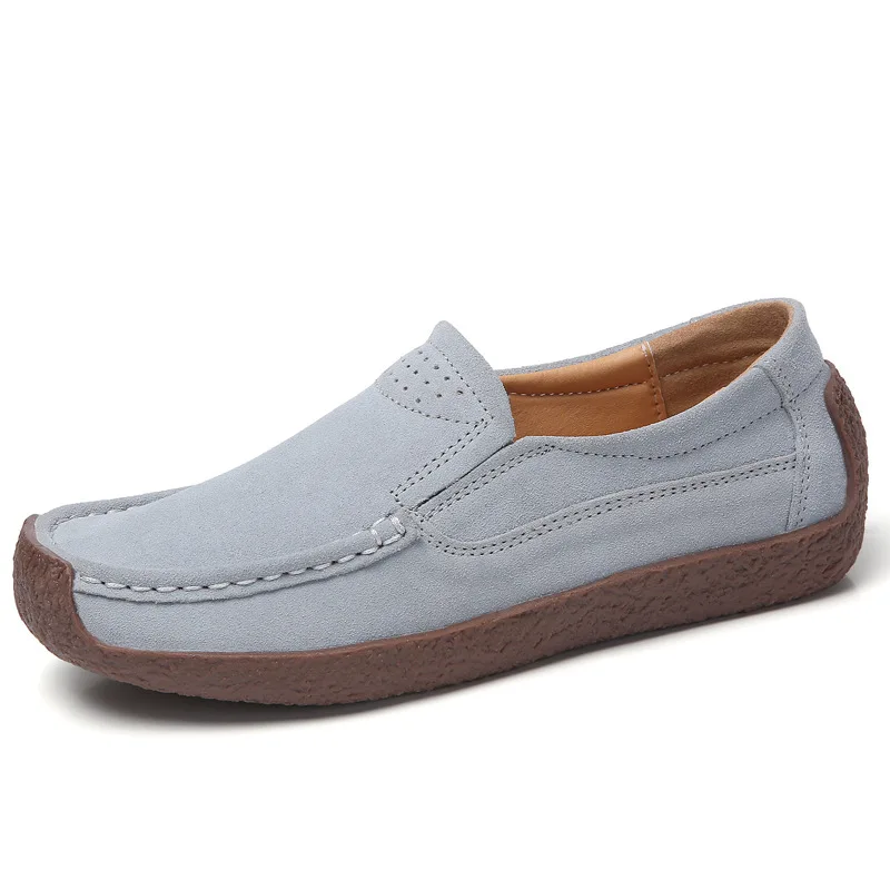 

2019 Spring Autumn Women Moccasins Women's Flats Genuine Leather Shoes Woman Lady Loafers Slip on Suede Shoes Mocasines Mujer