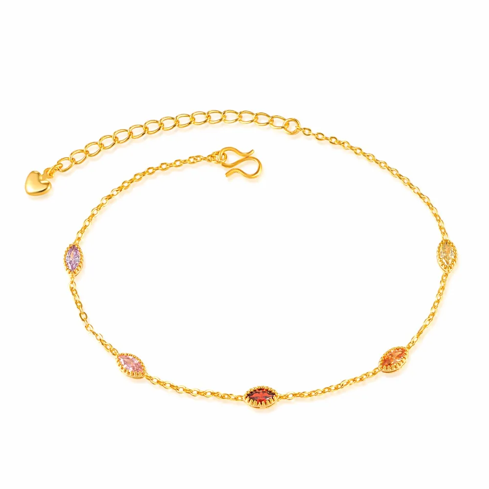 Colorful Anklet Foot Jewelry Cubic Zirconia Anklet Bracelet Leg Chain