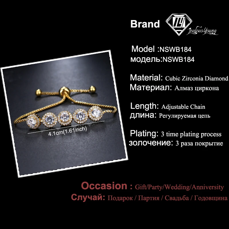 Модные круглые стразы кубического циркония регулируемый браслет цепочка с кристаллами дружбы женские браслеты индийский ювелирный подарок