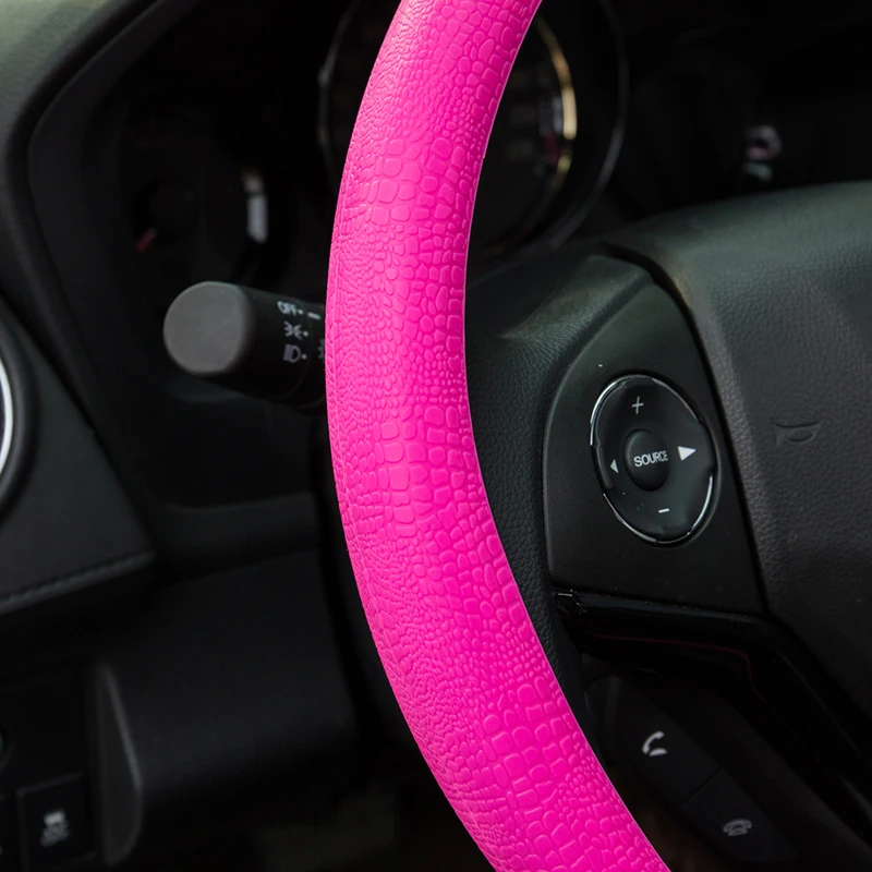 HuiER Оплётка на Руль высокое качество Еда Класс силиконовые авто руля покрытие против скольжения для 36-40 см стайлинга автомобилей руль