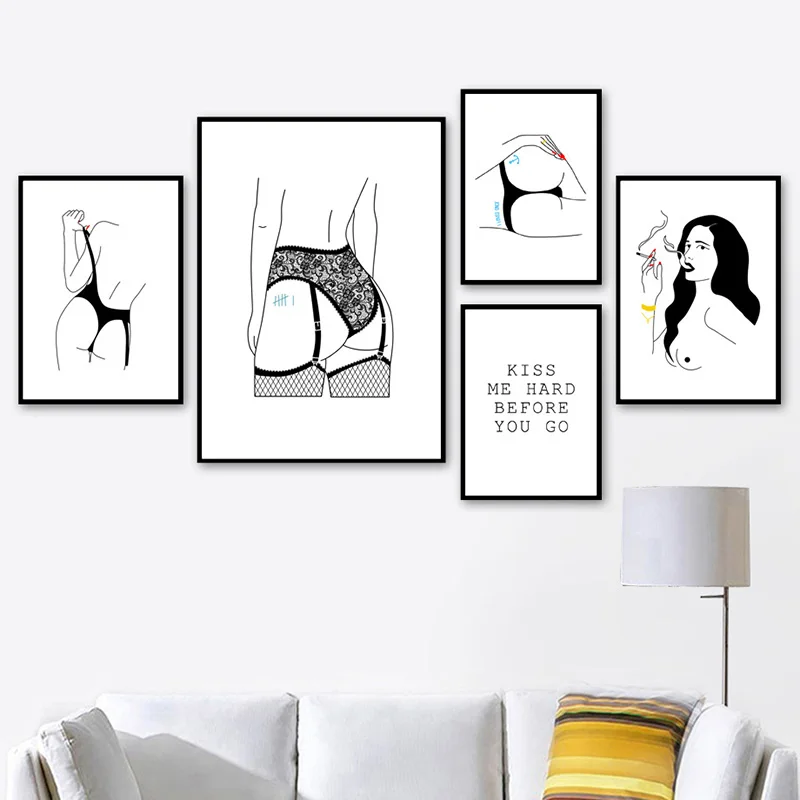 Abstract-Sexy-Girl-Lace-Rose-Wall-Art-Canvas-Painting-Nordic-Posters-And-Prints-Black-White-Wall