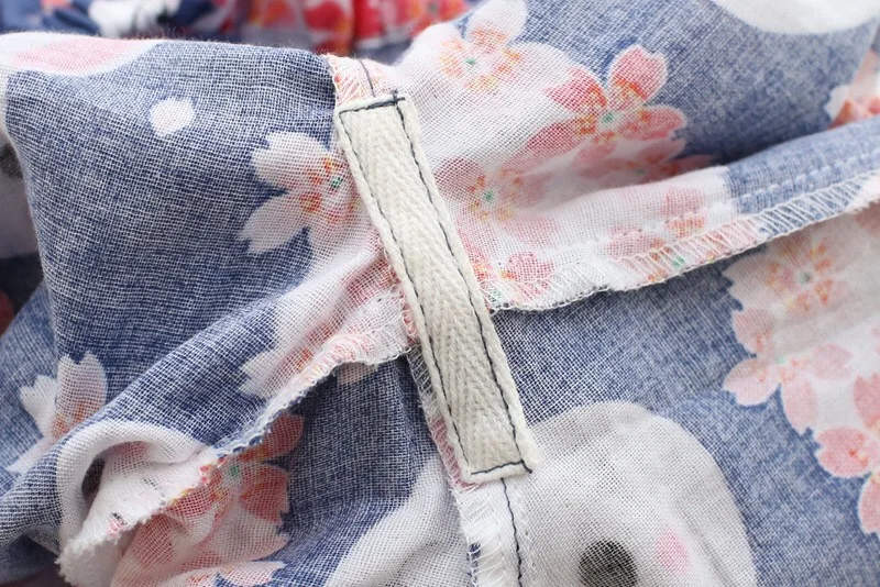 Женский пижамный комплект весна и лето новый женский пижамный комплект милый кролик печатных марли хлопок комфорт кимоно стиль женский