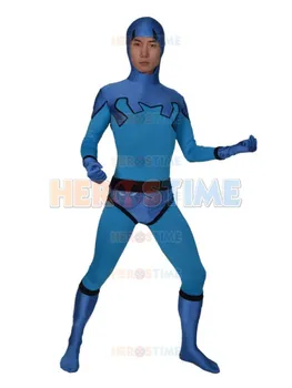 

Blue Beetle Ted Kord Spandex Superhero Costume Adult Halloween Fullbody Cosplay Costumes Hot Sale Zentai Suit free shipping