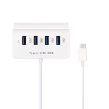 Тип C ABS Высокое скорость мини 4 порты USB 3,1 OTG концентратор с телефона планшеты держатель для оконные рамы/Mac OS/Linux 25