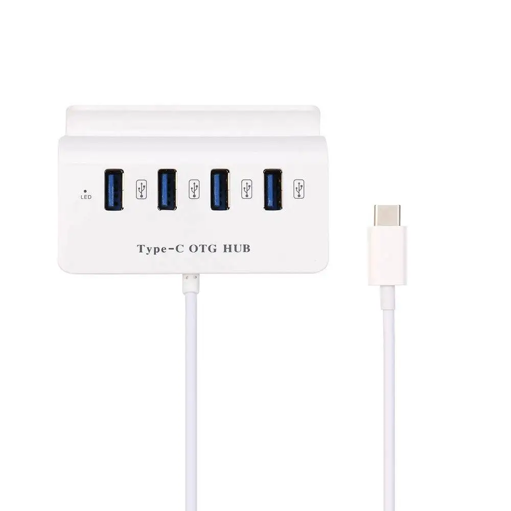 Высокоскоростной мини концентратор с 4 портами USB 3 1 OTG Type C ABS держателем для