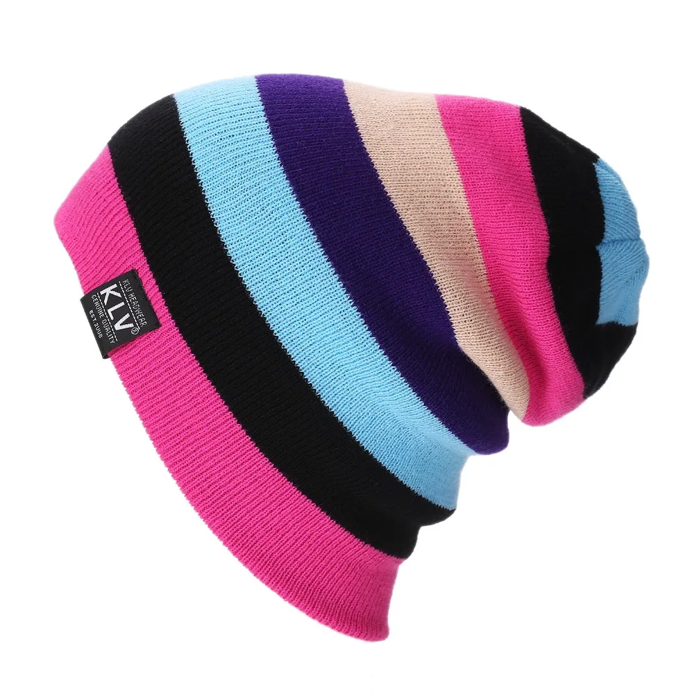 

2017 Brand Bonnet Beanies Knitted Winter Caps Skullies Winter Hats For Women Outdoor Ski Sports rainbow Beanie Gorras Touca