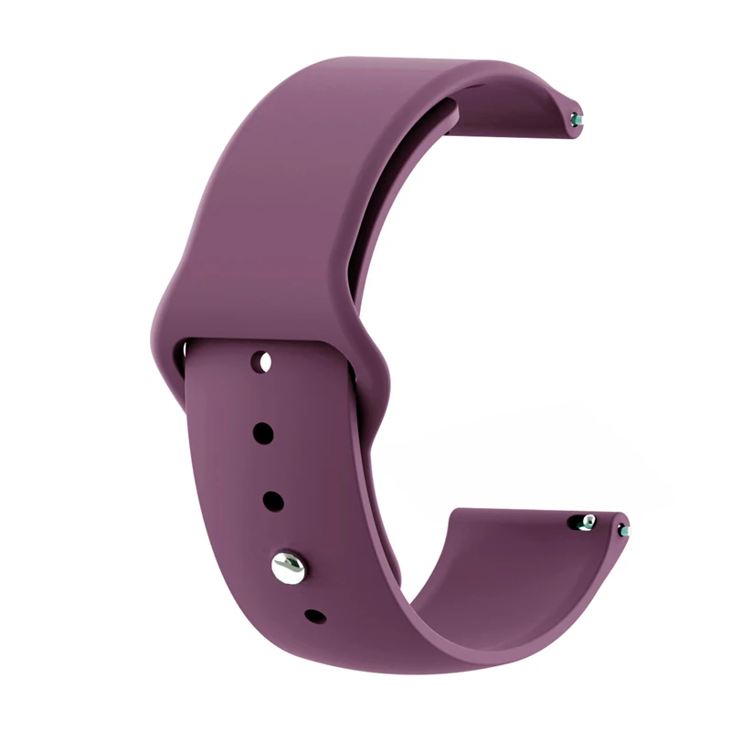 Браслет Correa Amazfit Bip для samsung Galaxy Watch 42 мм, 20 мм силиконовый ремешок для Amazfit GTR 42 мм gear S2 спортивный ремешок - Цвет ремешка: Фиолетовый