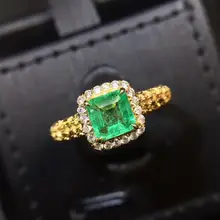 CQT Fine Jewelry G18k Rings Real Diamonds 18K Gold Natural Emerald 0.76ct Gemstones Female Wedding Rings for women Fine Ring CQT Fine Jewelry G18k Rings Real Diamonds 18K Gold Natural Emerald 0.76ct Gemstones Female Wedding Rings for women Fine Ring
