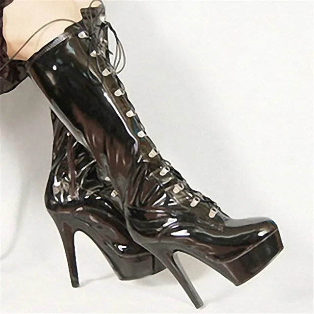 Buy Sexy 15 cm thick bottom crystal high heeled boots