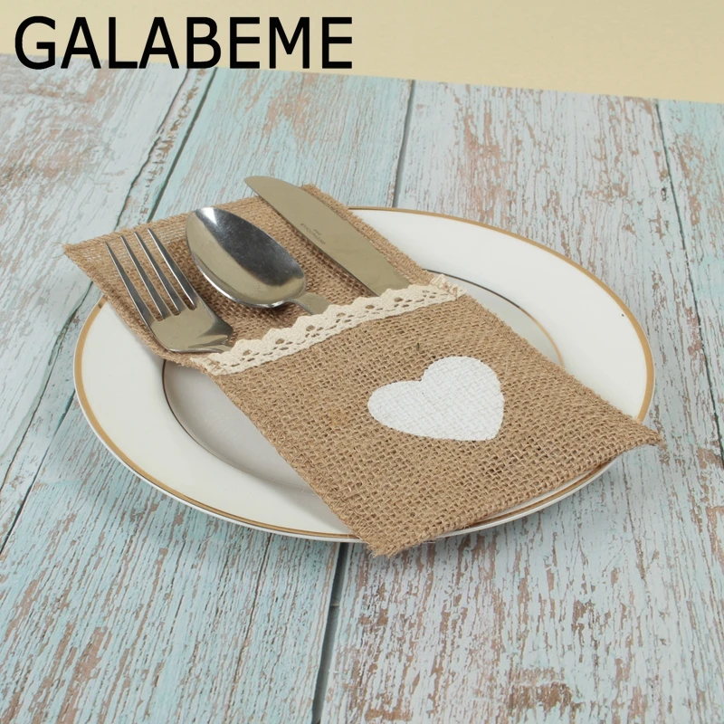 Galabeme 1 штука 21x11 см джутовая Мешковина держатель столовых приборов столовые
