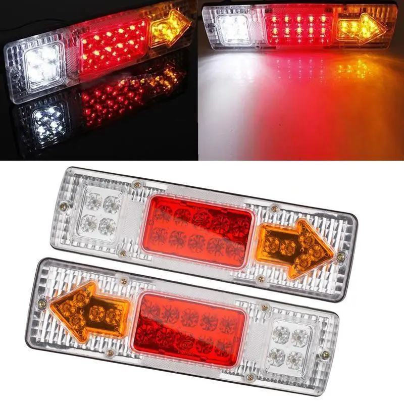 

2pcs 19 LEDS Waterproof Trailer Tail Lights LED Rear Turn Signal Truck Lorry Caravan Break Stop Rear Tail Indicator Lamp 12V/24V
