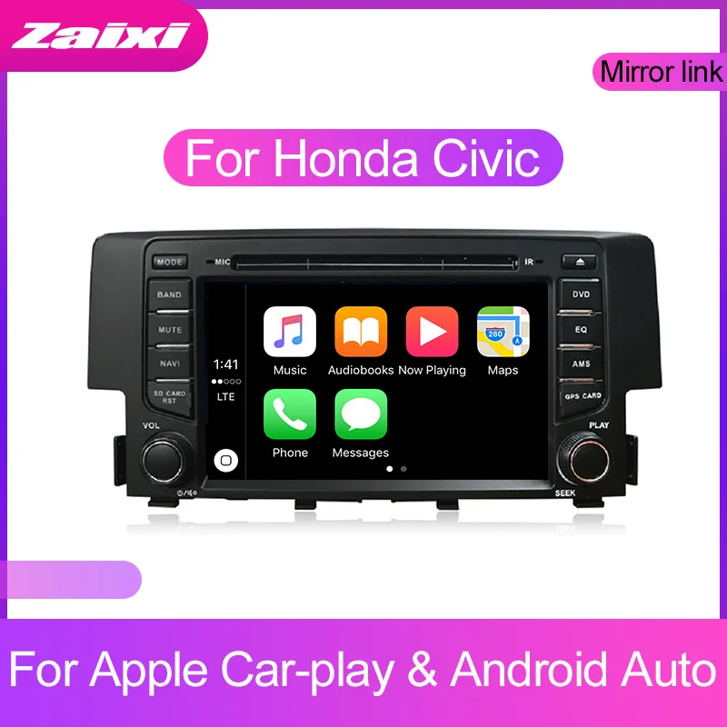 Perfect ZaiXi For Honda Civic 2016~2018 2 DIN Android Touchscreen Car Multimedia Player Bluetooth GPS WiFi Navigator FM Radio Player 2