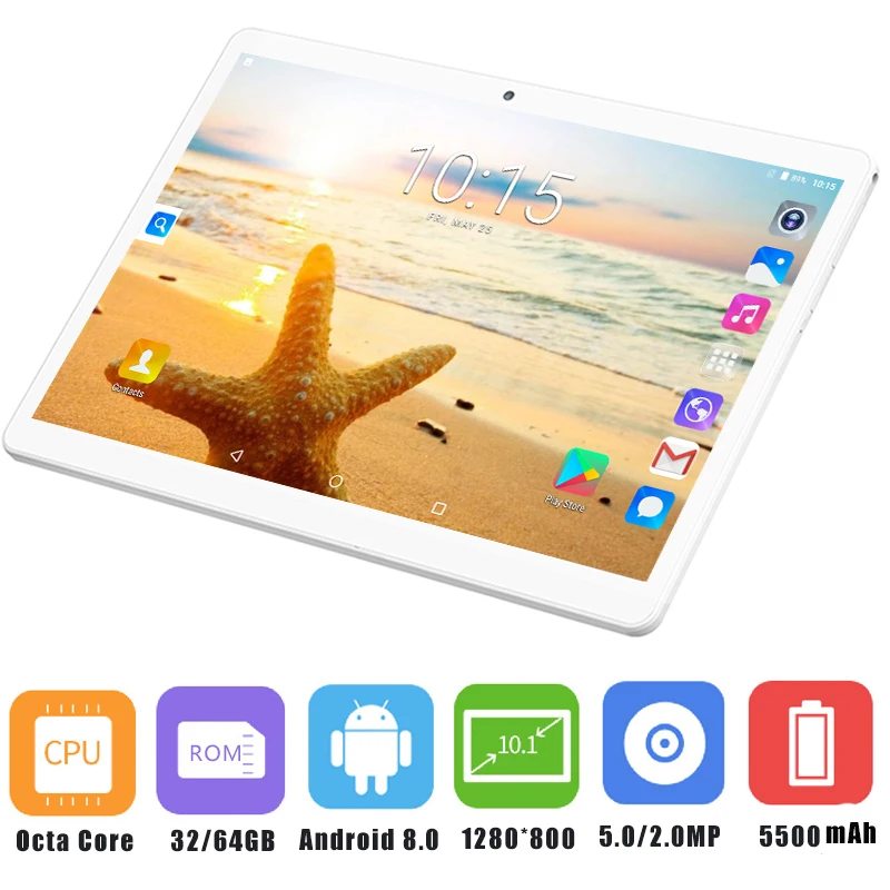 

DHL Free 10 inch tablet 3G 4G LTE FDD Android 8.0 Octa Core 4GB RAM 64GB ROM 8 Cores 1280*800 IPS Screen Tablets 10.1