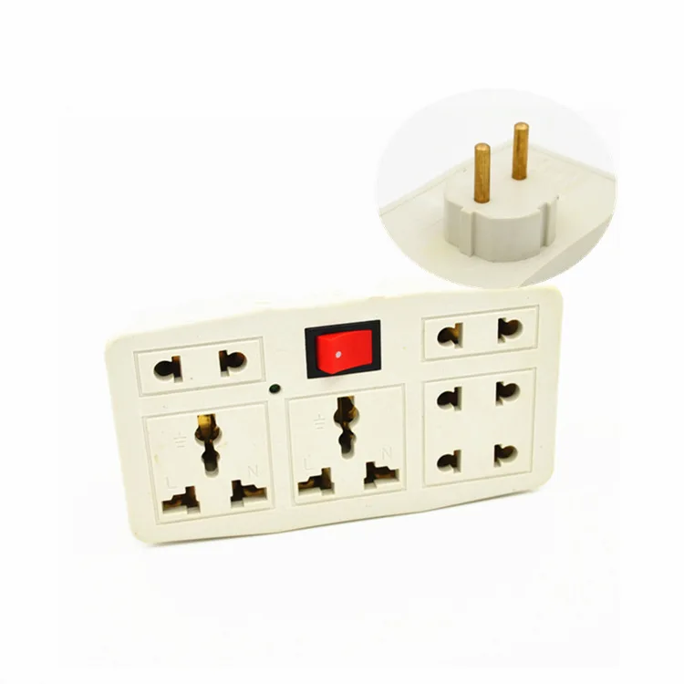  Independent switch Germany socket Splitter 3 jacks 3 way outlet extend plug socket UK/US/EU/AU to Germany converter hot sell