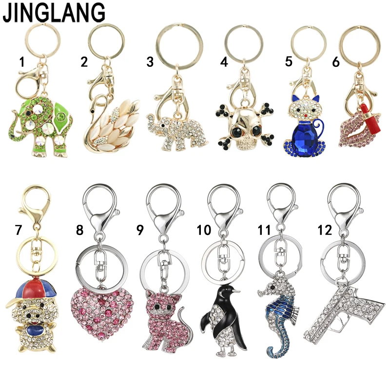 

JINGLANG 2019 Cool New Key Chain Pendant Mixed With Multi-style Three-dimensional Animal Bag Key Ring Jewelry Gift Preferred