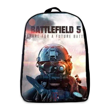 

Hot Battlefield 4 Printed Notebook Backpack Children Boys Teenage Boy Girls Student Boy Travel Bag Support Print Customization