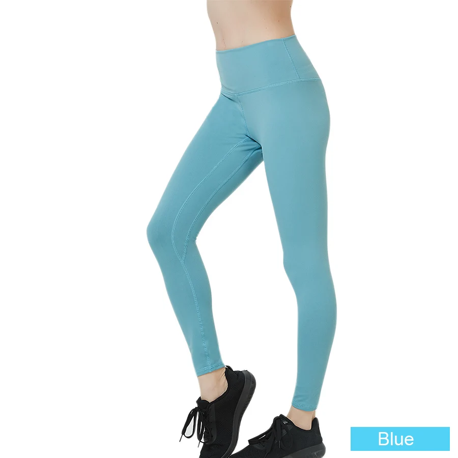 Pitidrogo, женские спортивные штаны для йоги, бега, высокая талия, для тренировки, Гибкие Леггинсы с контролем живота, KL103 - Цвет: Blue