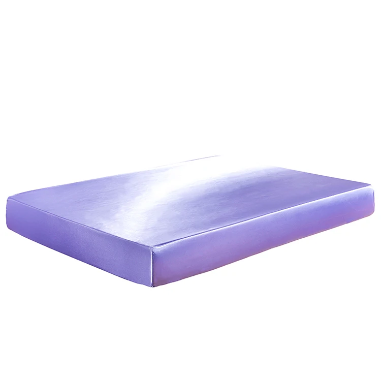 Атласная шелковая простыня на резинке, одноцветная наматрасник, простыни, 8 размеров, простыни, простыни для кровати - Цвет: Фиолетовый