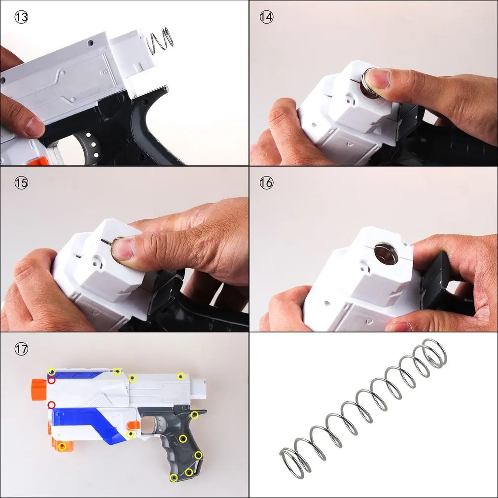 Работник изменение Сталь пружина для Nerf N-Strike Elite Retaliator 25N 7 кг/9 кг/12 кг для детей аксессуары для игрушечного пистолета легко Установка