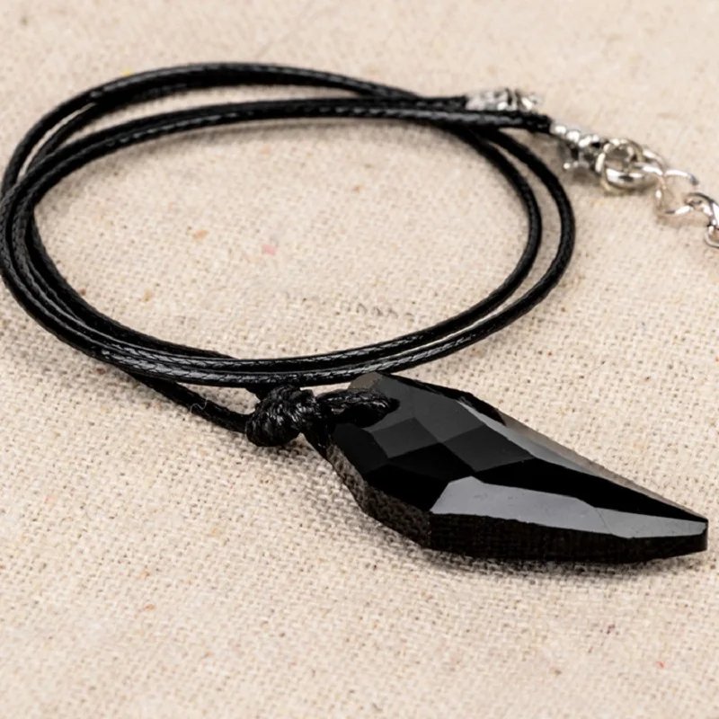 2019 New Austrian Crystal The Teeth of The Wolf Pendant Chains Long Leather Men Jewelry Necklace