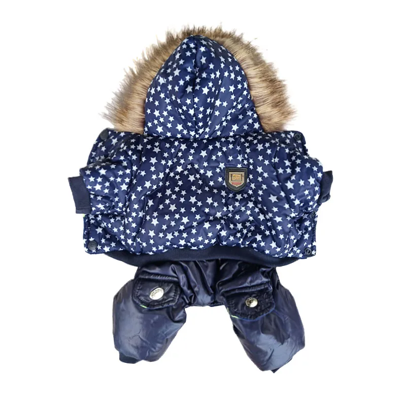 

New Star Pattern Pet Dog Clothes Warm Jacket Coat For Small Dogs Windbreaker Dog Coat Thicker Cotton Hooded Coat For Chihuahua