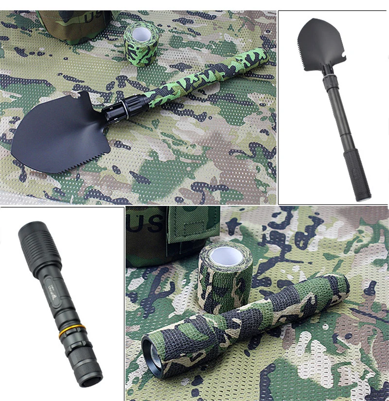 Multi-functional Camo Tape Non-woven Self-adhesive Camouflage Wrap Hunting Cycling Waterproof Non-Slip Camo Stealth Tape