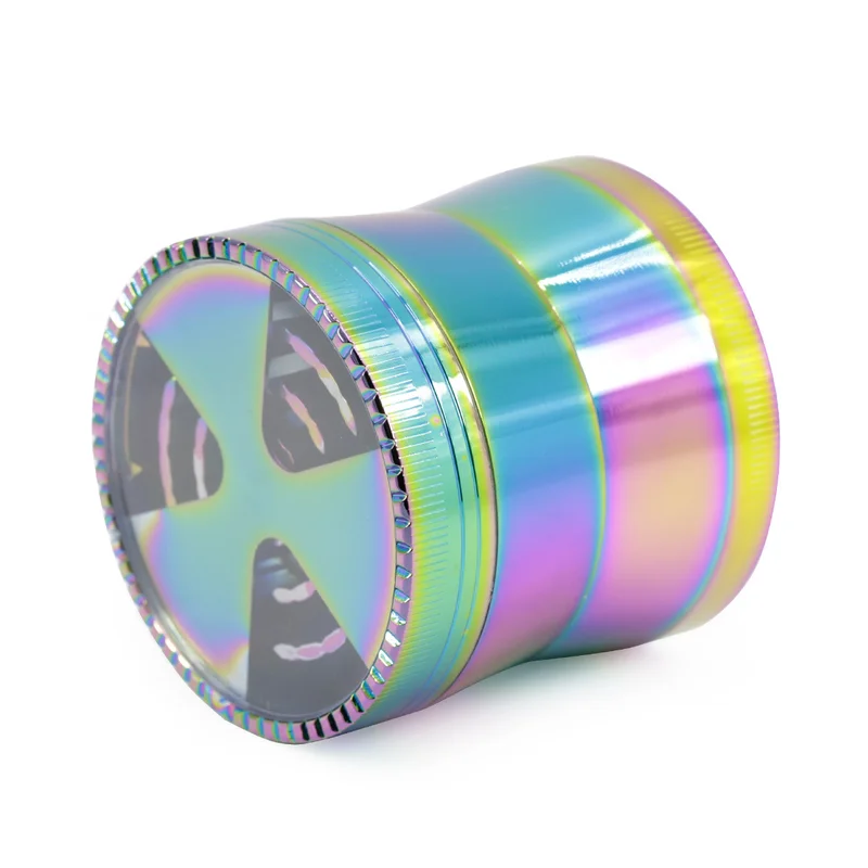 

New Mill Herb Spice Muller Diameter 63MM Zinc Alloy Ice Blue Four Layer Thin Waist Colorful Smoker Crusher Grinder Tobacco Maker