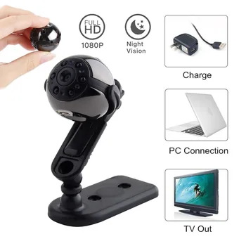 

1080P 720P HD 360 Degree Rotation SQ9 Mini DV Camera Sport Camcorder Night Vision Nanny Video Audio Recorder Secret Micro Cam