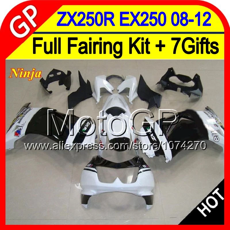 ! Для KAWASAKI! 08 09 ЧЕРНЫЙ БЕЛЫЙ 10 11 12 NINJA 250R CL1313 2008 2009 2010 2011 2012 EX250R EX250 R #3 EX 250 обтекатели |
