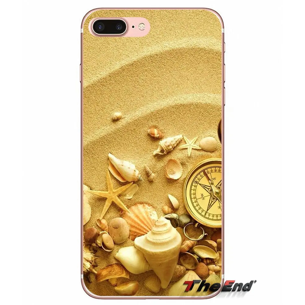 Мягкий чехол для Samsung Galaxy S3 S4 S5 MINI S6 S7 edge S8 Plus Note 2 3 4 5 Grand Core Prime pastel Beach sea Shell Морская