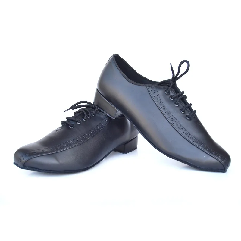

Professional Black Synthetic Leather Men Tango Salsa Ballroom Latin Dance Shoes with Suede Sole 2.5cm Heels
