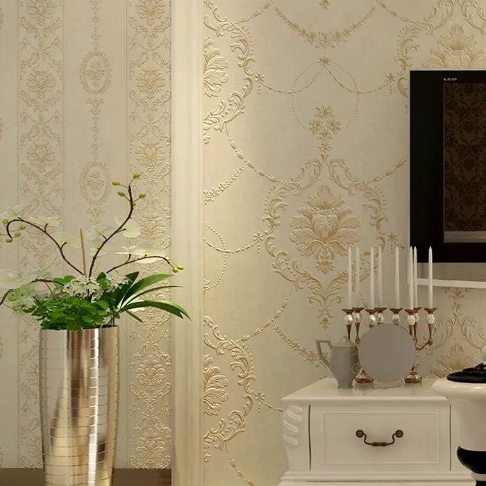

Precision Pressed European 3D Non-woven Wallpaper Ab Stereotype Embossed Wallpaper Living Room Bedroom TV Background Wallpape