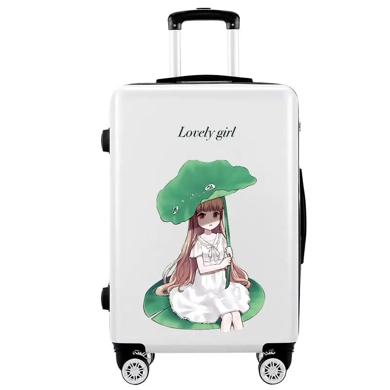 Новая детская Милая Высококачественная сумка для багажа на колесиках 20, 22, 24, 26 дюймов, розовая сумка для девочек, брендовая дорожная сумка в стиле аниме, чемодан на колесиках - Цвет: as the picture shows