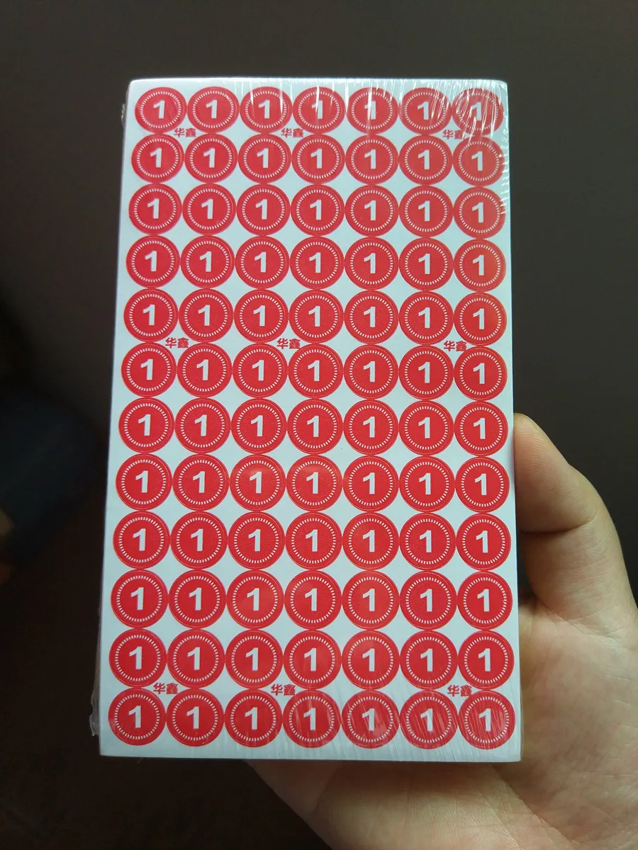 

2lots 150sheets 7050pcs red circular number label adhesive paper labels use for garments /shoes/ socks instant adhesive stickers