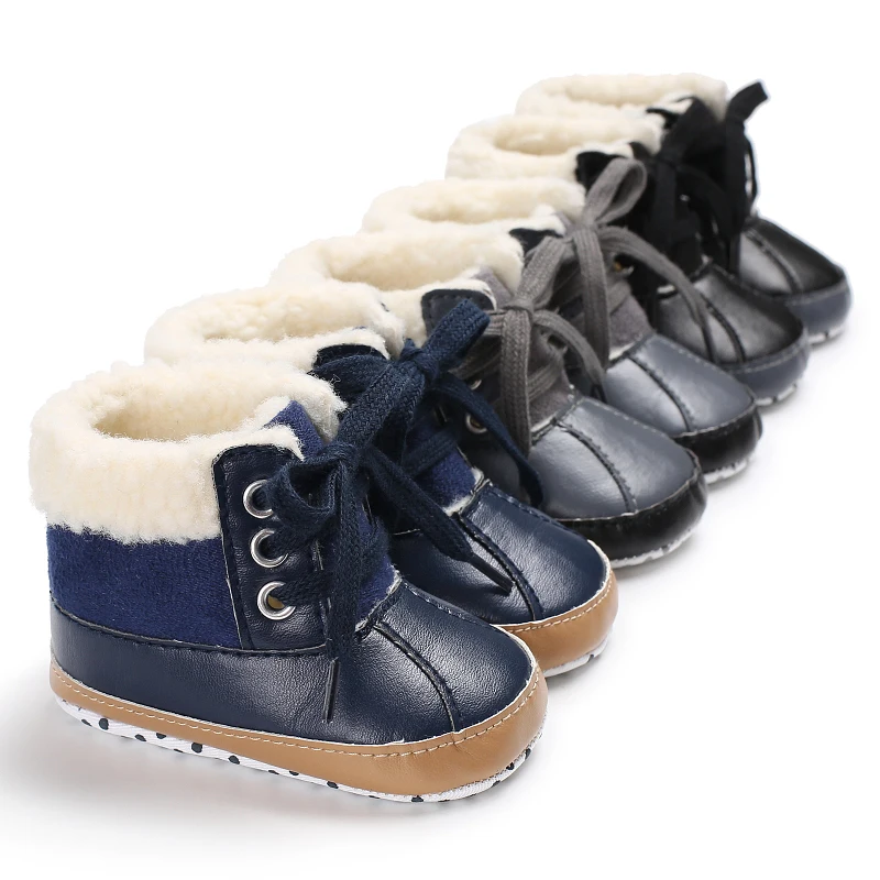Зимние ботинки унисекс для новорожденных; кожаные ботинки для маленьких мальчиков; зимняя обувь для маленьких девочек; Прямая поставка; теплые зимние ботинки на меху для русской зимы