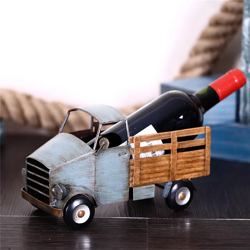 

Pickup Truck Wine Rack Bar Cabinet Metal Wine Holder Sculpture Home Decoration Whiskey Bottle Rack Crafts L3102