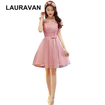 

cheap corset off shoulder lace school new arrival blush pink bridesmaid dresses 2020 girl party dress teens gowns modest