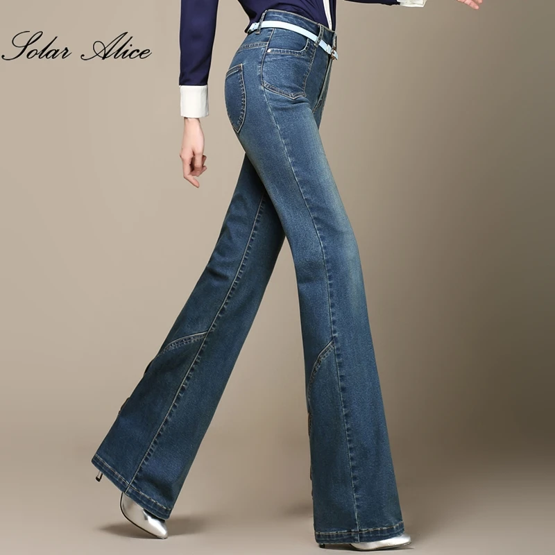 boot leg high waist jeans