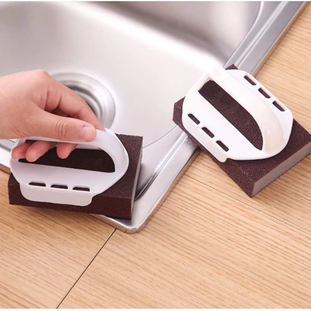 

Emery Powerful Sponge Brush Eraser Scrub Handle Grip Kitchen Cleaning Tool