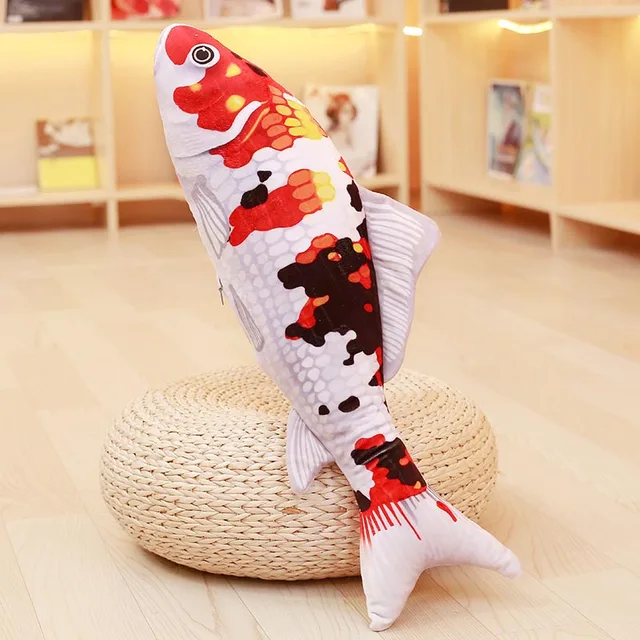 Koi Plush Toys Stuffed Soft Fish Doll Soft Koi Pillow Plush Goldfish Cushion Cat’s Toys